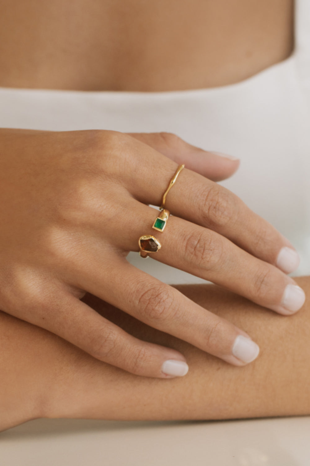 Duo Citrine Gold Ring