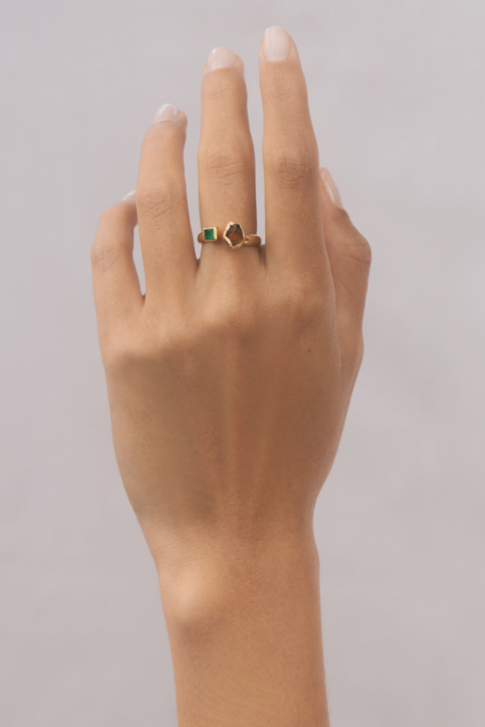 Duo Citrine Gold Ring