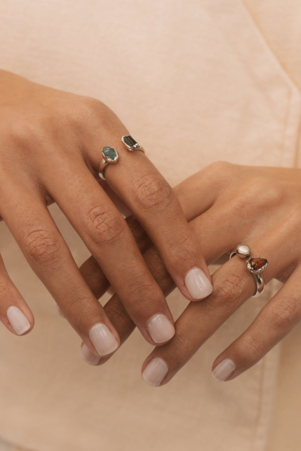 Duo Tourmaline Silver Ring