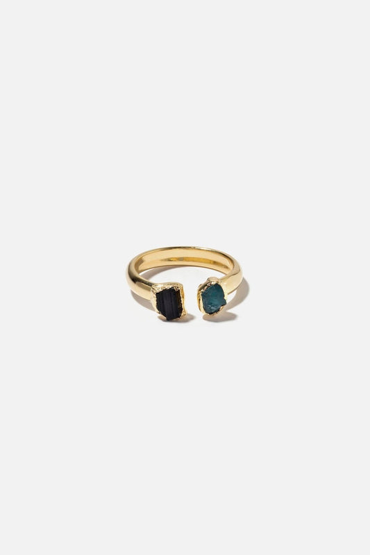 Duo Tourmaline Gold Ring