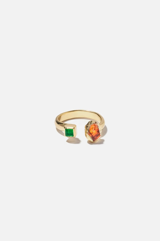 Duo Citrine Gold Ring